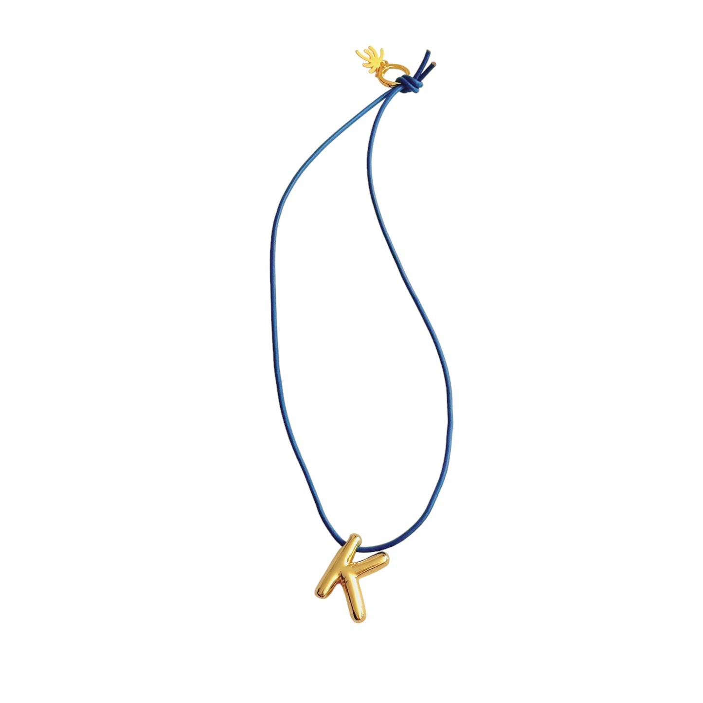 Angie Leather Cord Gold Initial Bag Charm