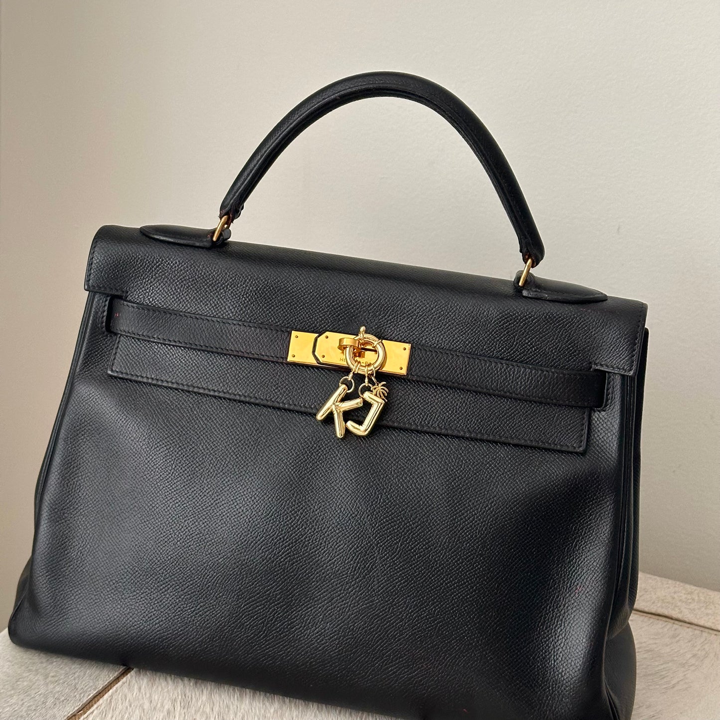 Juniper Custom Initials Bag Charm in Gold