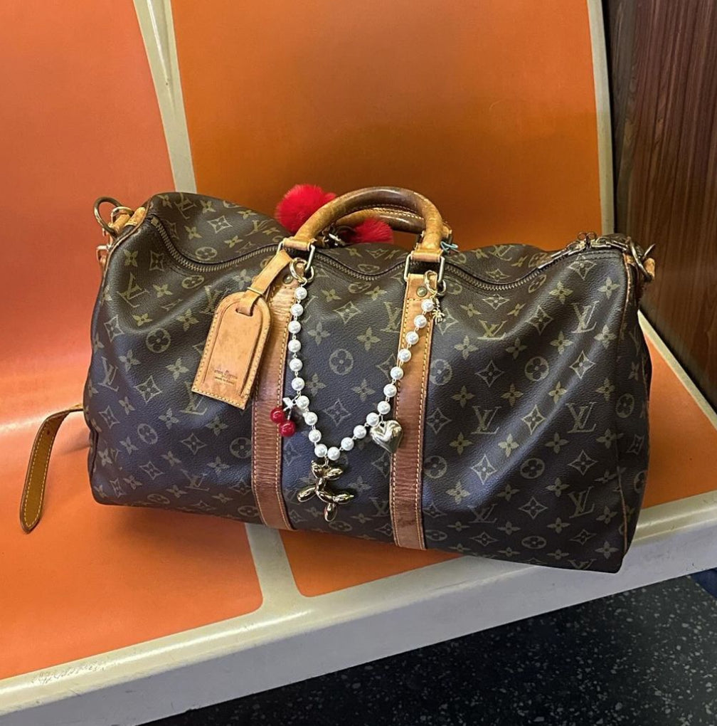 Betty Gold Charmed Pearl Bag Chain