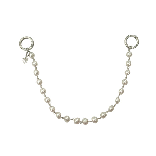 CUSTOMIZE YOUR SILVER PEARL LINK BAG CHAIN