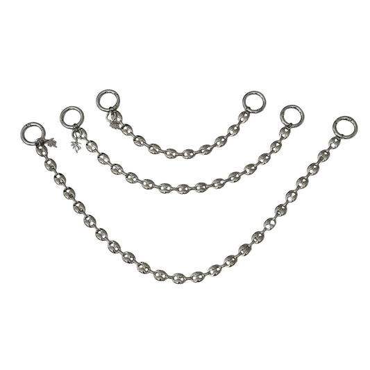 CUSTOMIZE YOUR SILVER PUFFY MARINER LINK BAG CHAIN